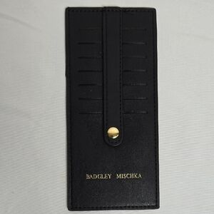 Badgley Mischka 7 Slot Card Holder With Tab, Black, NWOT